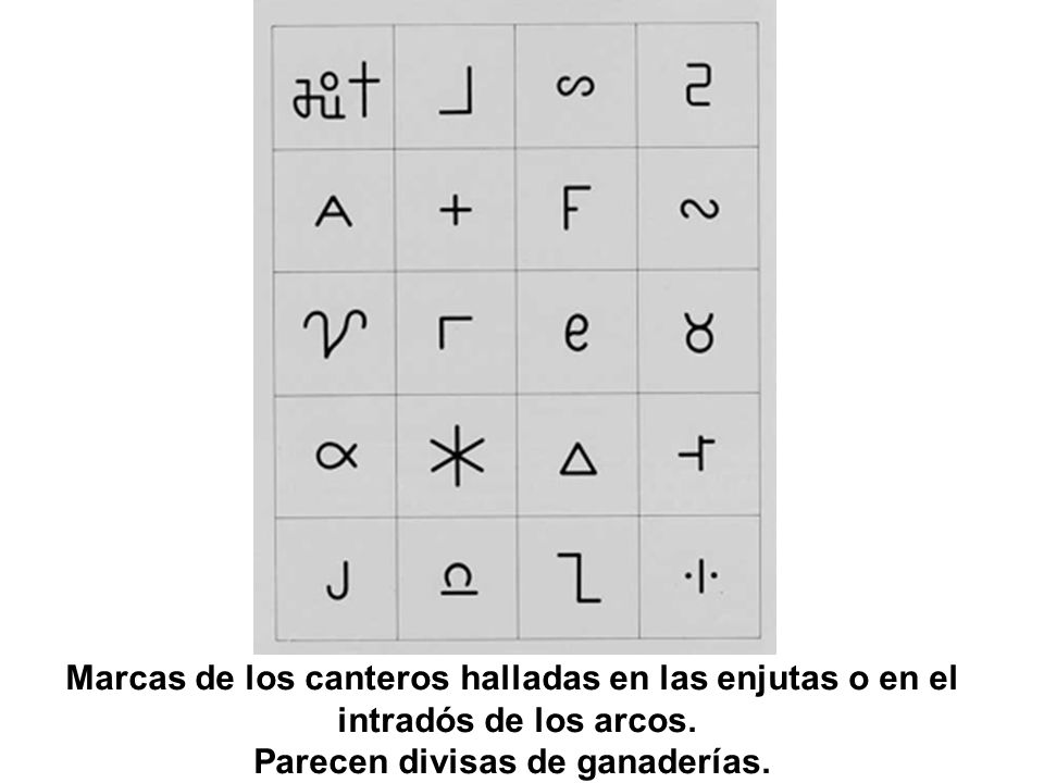 Marcas de los canteros halladas en las enjutas o en el