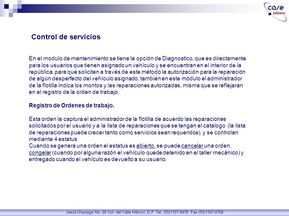 Control de servicios
