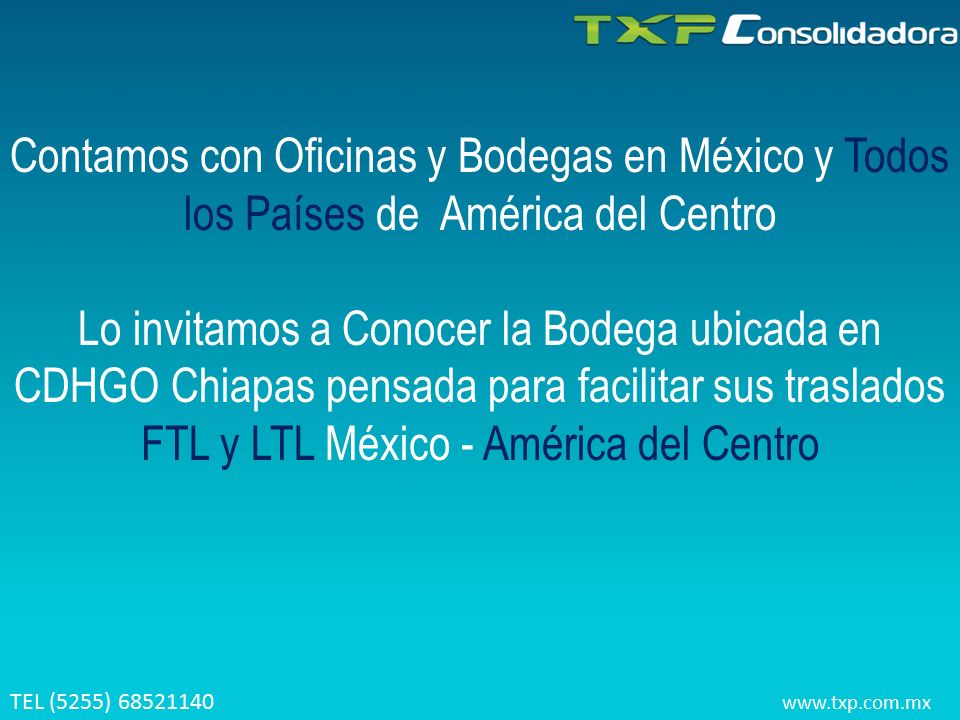 Contamos con Oficinas y Bodegas en México y Todos los Países de América del Centro