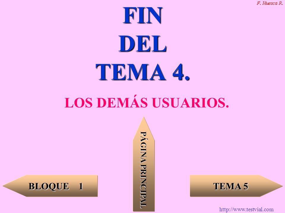 FIN DEL TEMA 4. LOS DEMÁS USUARIOS. PÁGINA PRINCIPAL BLOQUE 1 TEMA 5