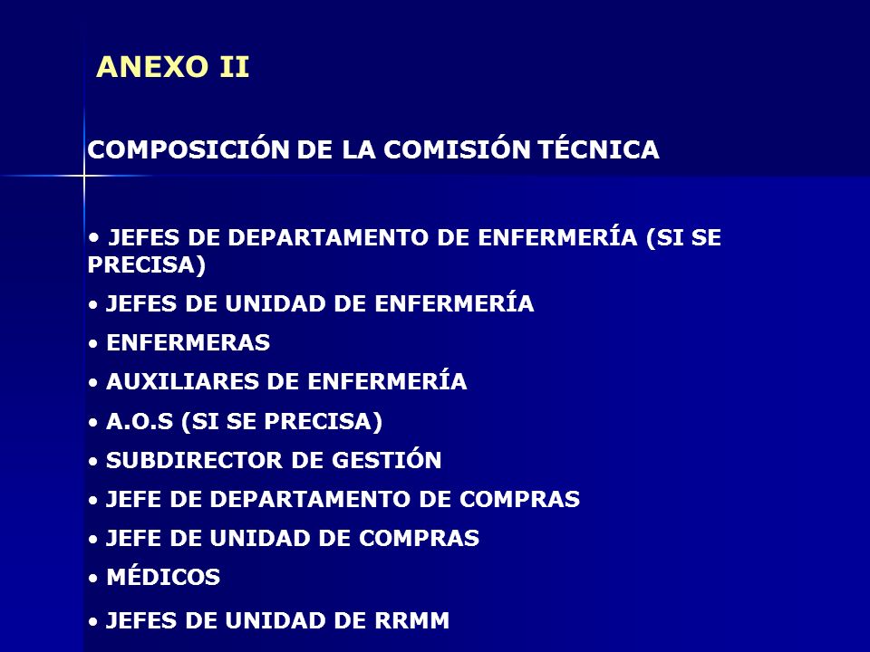 ANEXO II COMPOSICIÓN DE LA COMISIÓN TÉCNICA