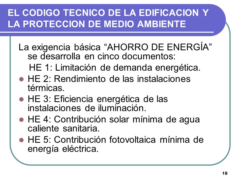 EL CODIGO TECNICO DE LA EDIFICACION Y LA PROTECCION DE MEDIO AMBIENTE