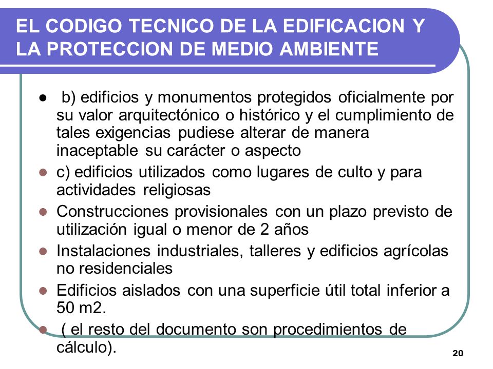 EL CODIGO TECNICO DE LA EDIFICACION Y LA PROTECCION DE MEDIO AMBIENTE