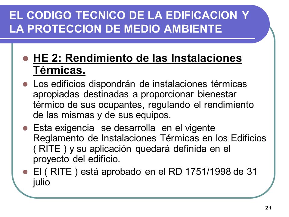 EL CODIGO TECNICO DE LA EDIFICACION Y LA PROTECCION DE MEDIO AMBIENTE