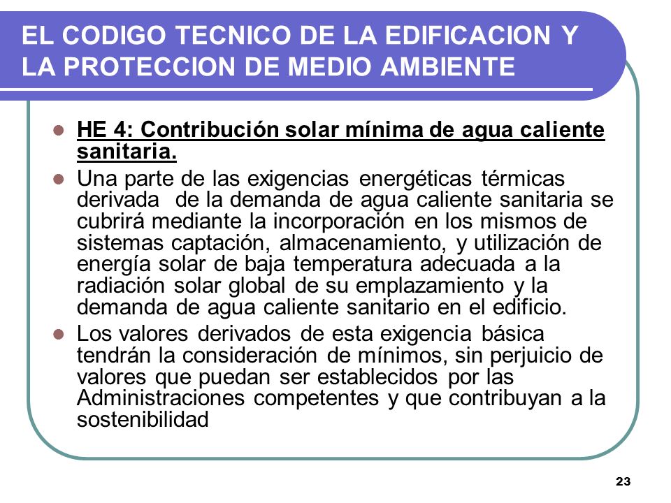 EL CODIGO TECNICO DE LA EDIFICACION Y LA PROTECCION DE MEDIO AMBIENTE
