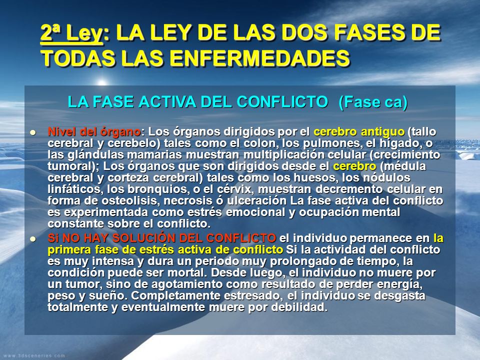 2ª Ley: LA LEY DE LAS DOS FASES DE TODAS LAS ENFERMEDADES