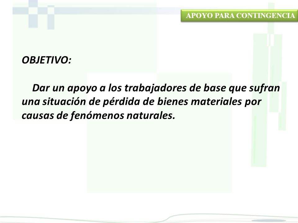 APOYO PARA CONTINGENCIA