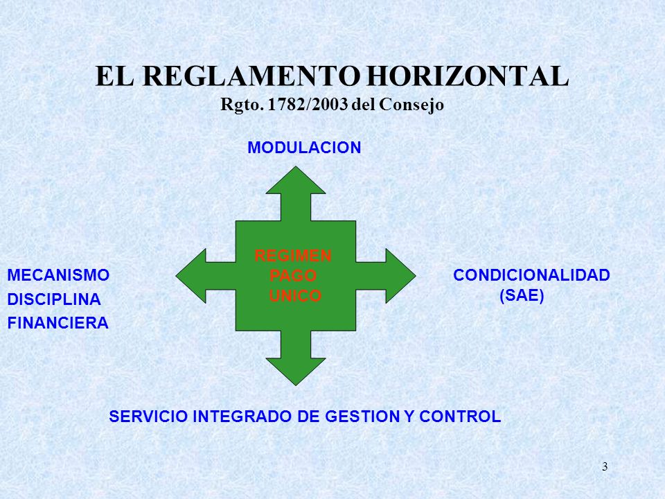 EL REGLAMENTO HORIZONTAL Rgto. 1782/2003 del Consejo