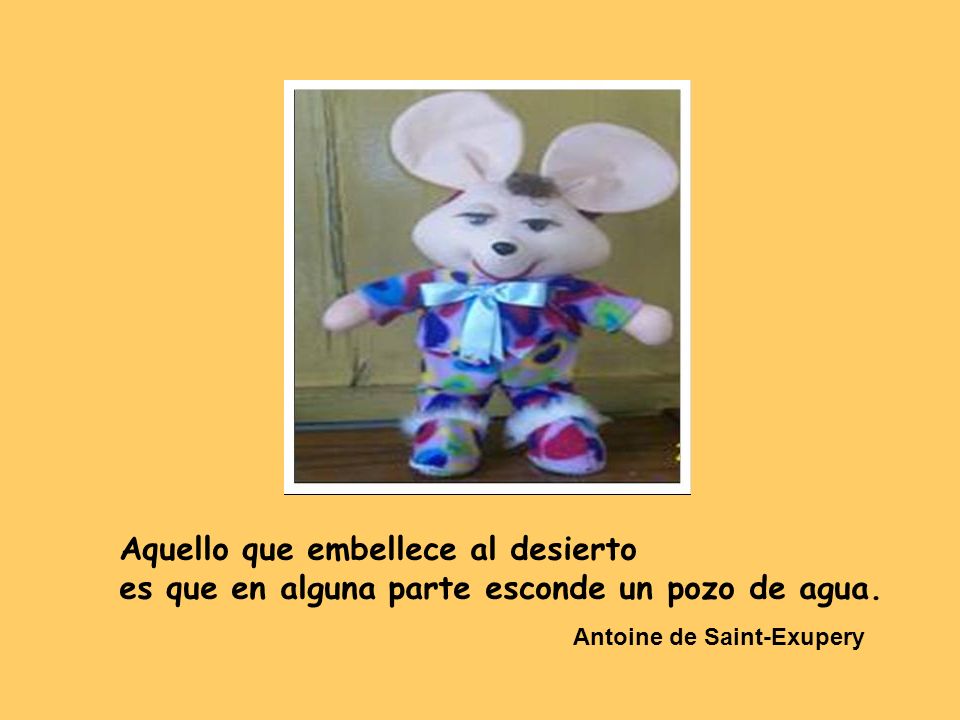 Aquello que embellece al desierto es que en alguna parte esconde un pozo de agua.