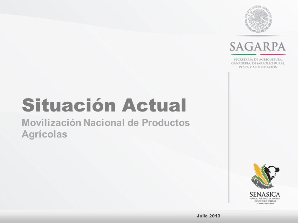 Situación Actual Movilización Nacional de Productos Agrícolas