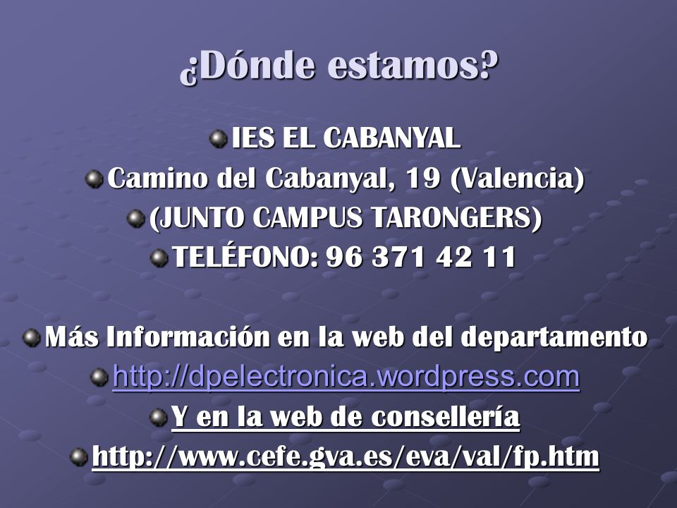 Más Información en la web del departamento Y en la web de consellería