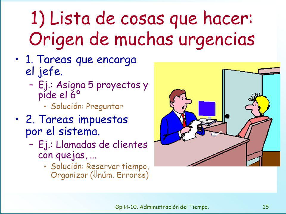 1) La lista de cosas ha hacer: Origen de muchas urgencias