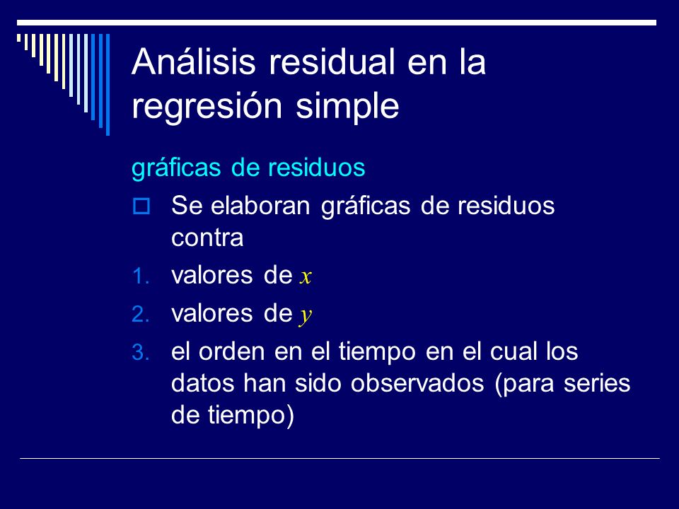 Análisis residual en la regresión simple