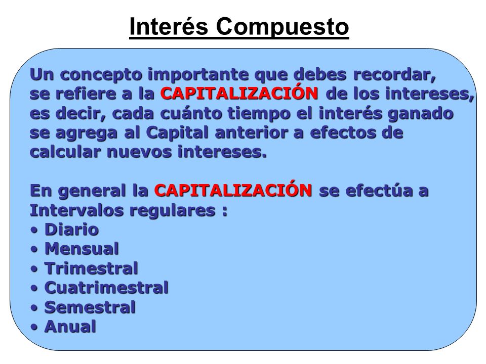 Interés Compuesto Un concepto importante que debes recordar,