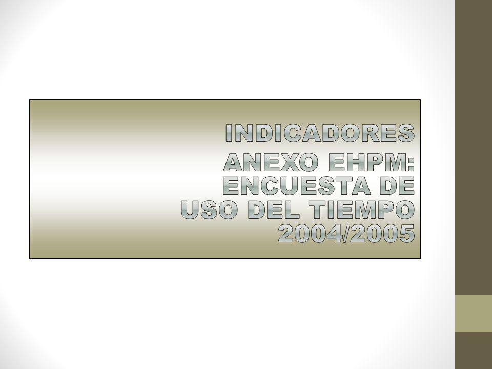 INDICADORES ANEXO EHPM: ENCUESTA DE USO DEL TIEMPO 2004/2005
