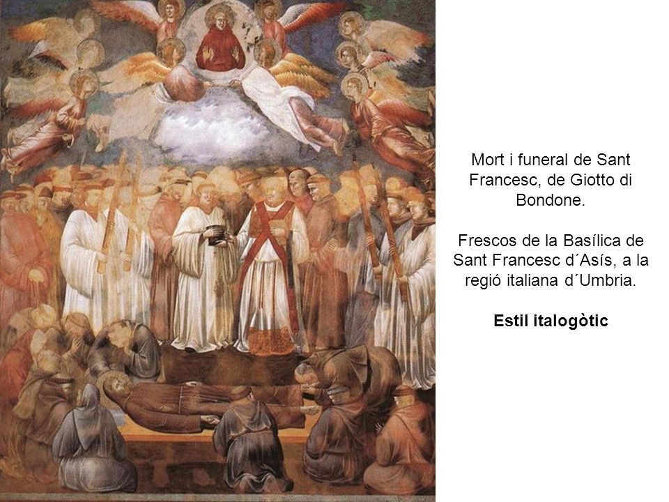 Mort i funeral de Sant Francesc, de Giotto di Bondone.
