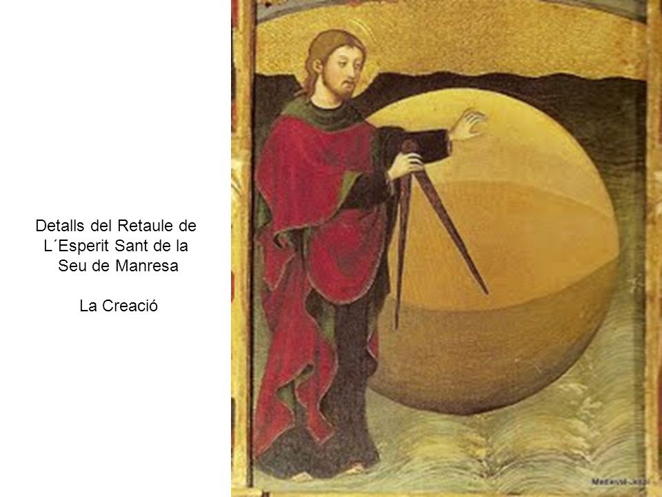 Detalls del Retaule de L´Esperit Sant de la Seu de Manresa La Creació