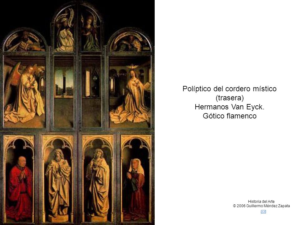 Políptico del cordero místico (trasera) Hermanos Van Eyck.