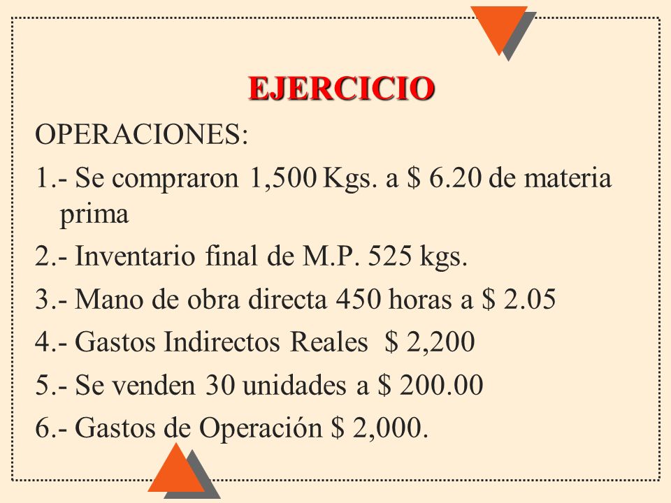 EJERCICIO OPERACIONES: