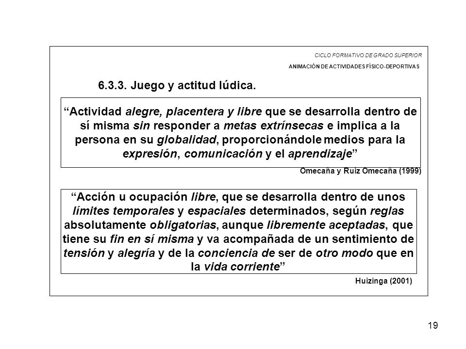 Actividad alegre, placentera y libre que se desarrolla dentro de