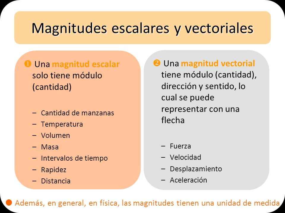 Magnitudes escalares y vectoriales