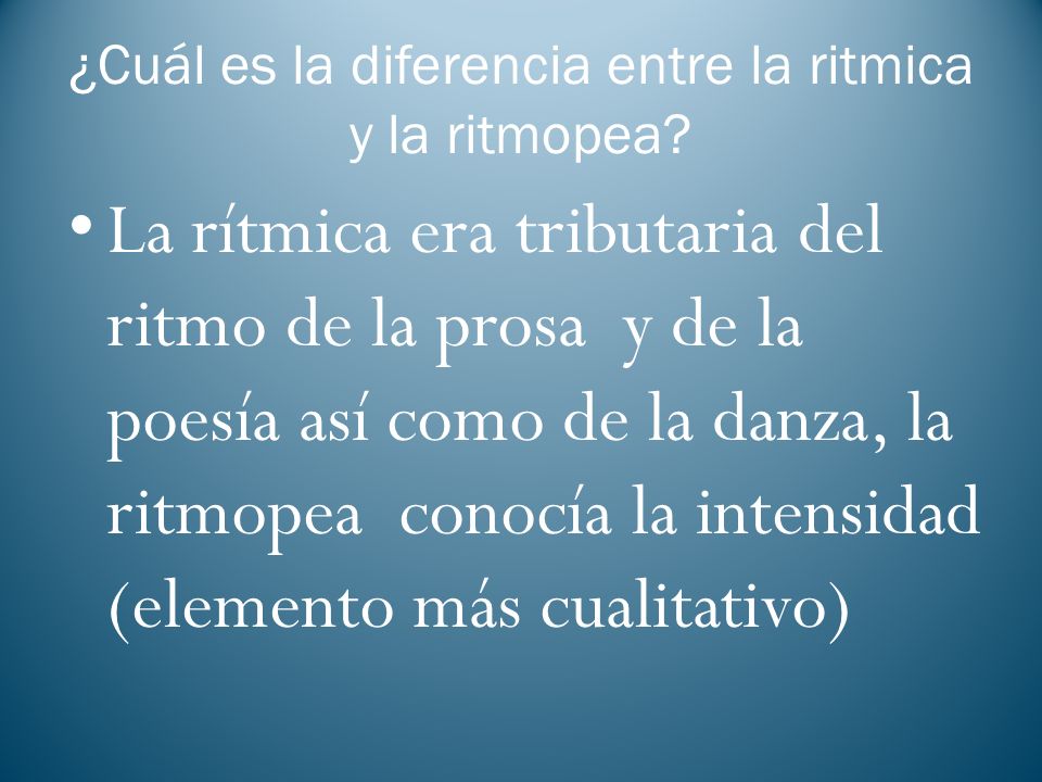 ¿Cuál es la diferencia entre la ritmica y la ritmopea
