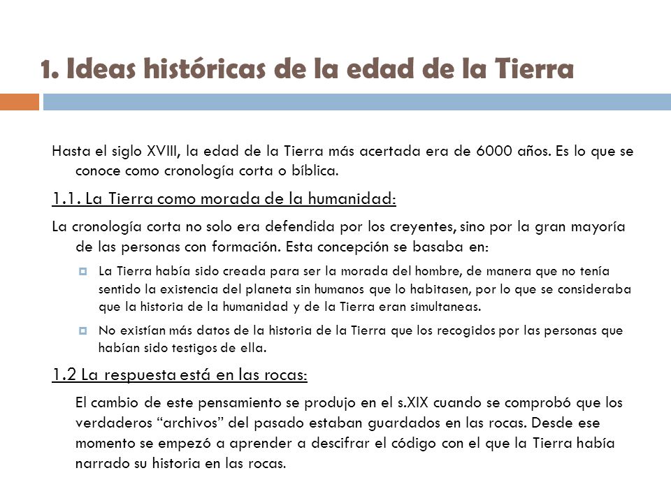 1. Ideas históricas de la edad de la Tierra