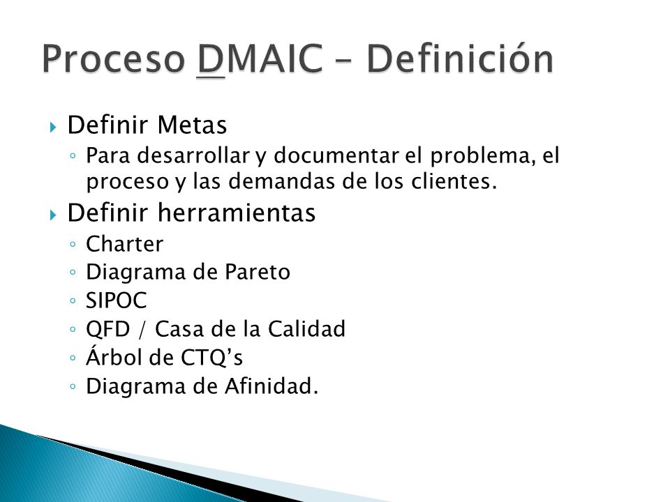 Proceso DMAIC – Definición