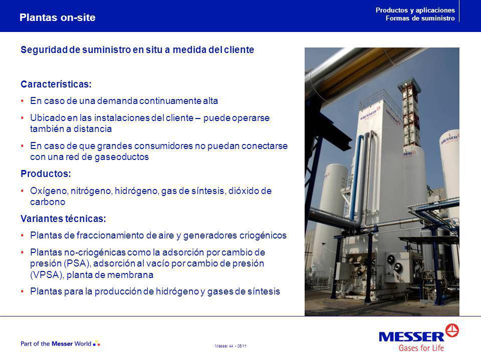 Plantas on-site Seguridad de suministro en situ a medida del cliente