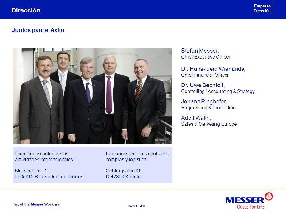 Dirección Juntos para el éxito Stefan Messer, Chief Executive Officer