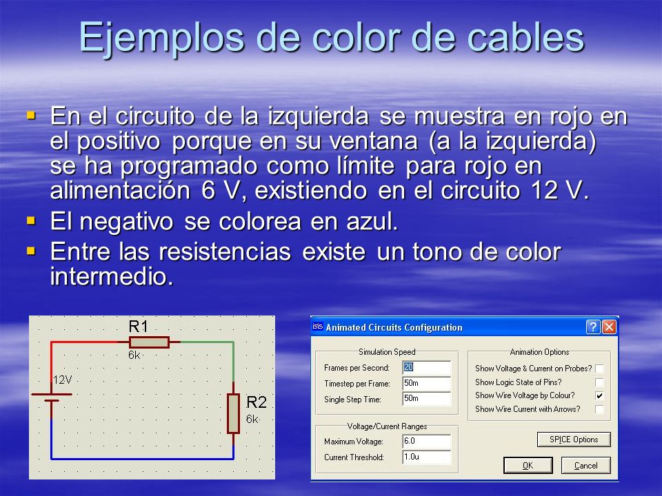 Ejemplos de color de cables