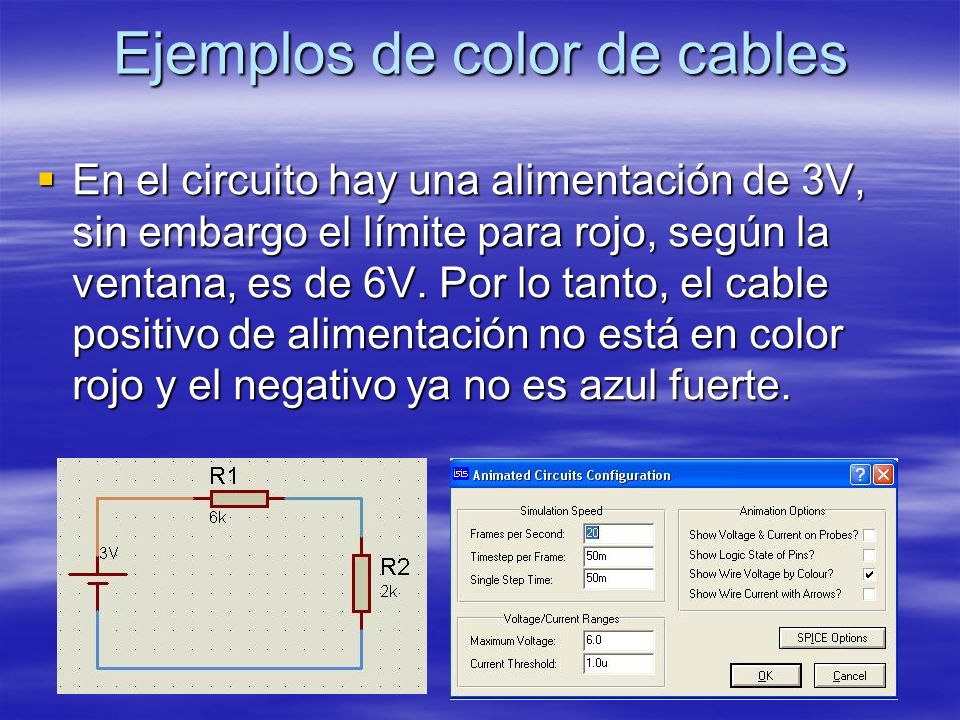 Ejemplos de color de cables