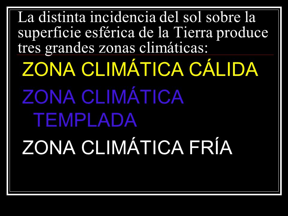 ZONA CLIMÁTICA TEMPLADA ZONA CLIMÁTICA FRÍA