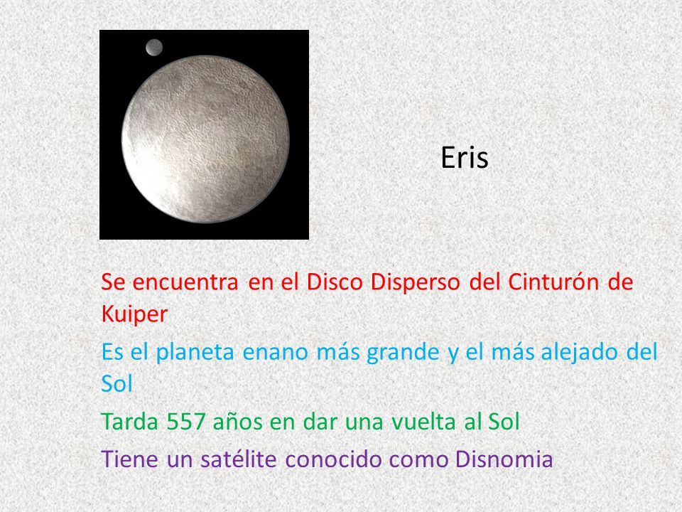 Eris Se encuentra en el Disco Disperso del Cinturón de Kuiper