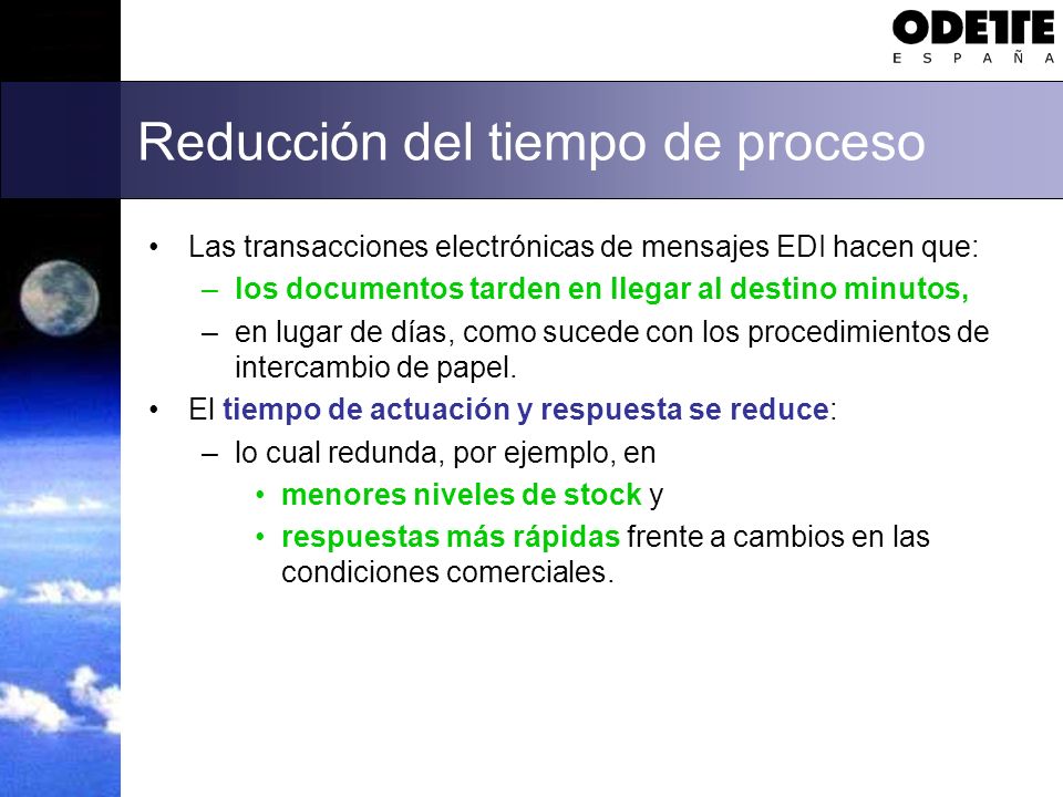 Reducción del tiempo de proceso