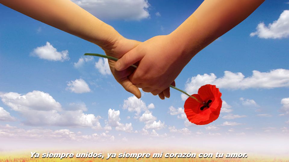 Ya siempre unidos, ya siempre mi corazón con tu amor.