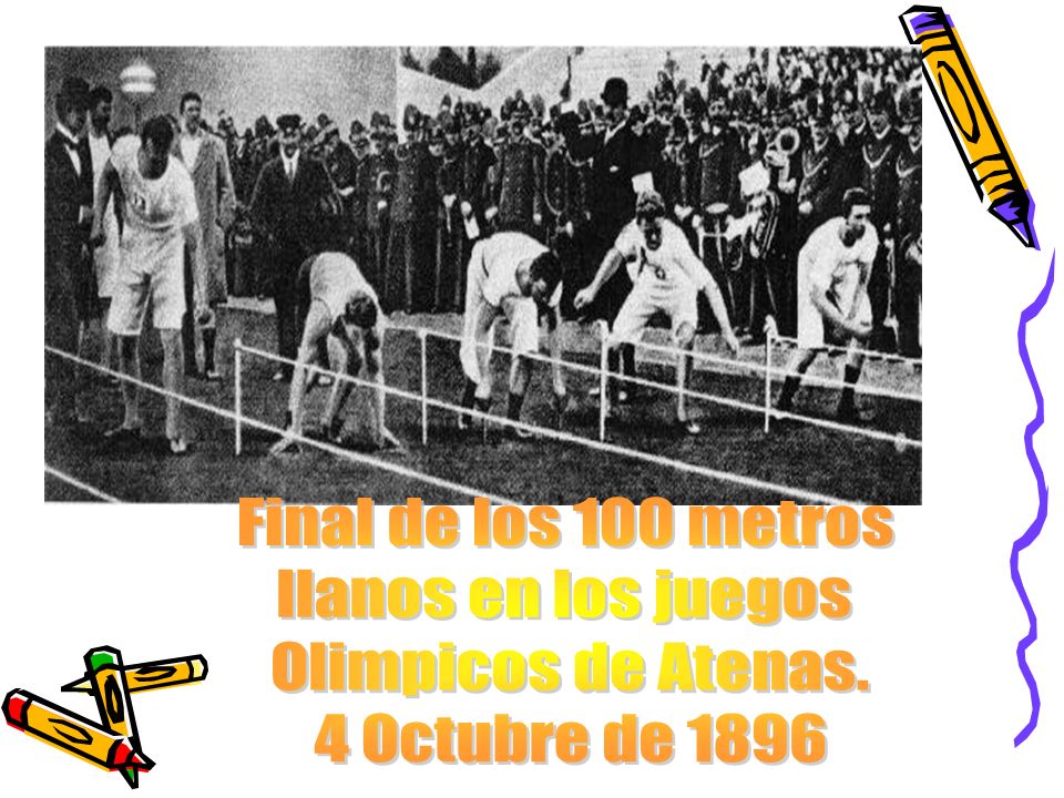 Final de los 100 metros llanos en los juegos Olimpicos de Atenas. 4 Octubre de 1896