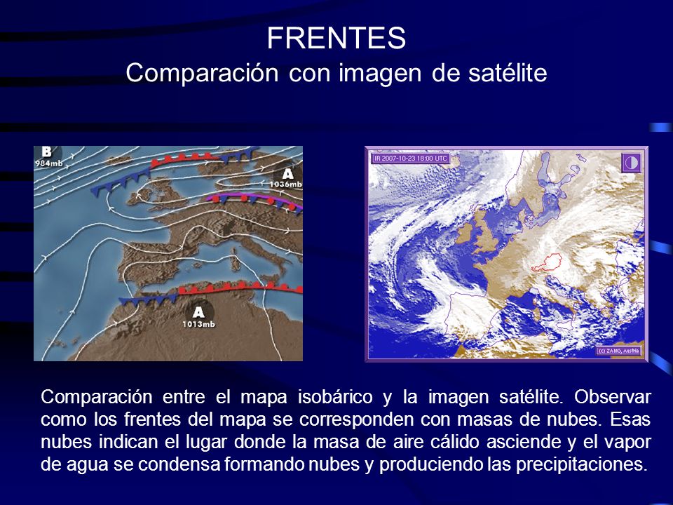 FRENTES Comparación con imagen de satélite