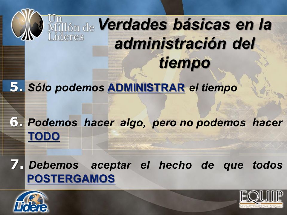 Verdades básicas en la administración del tiempo