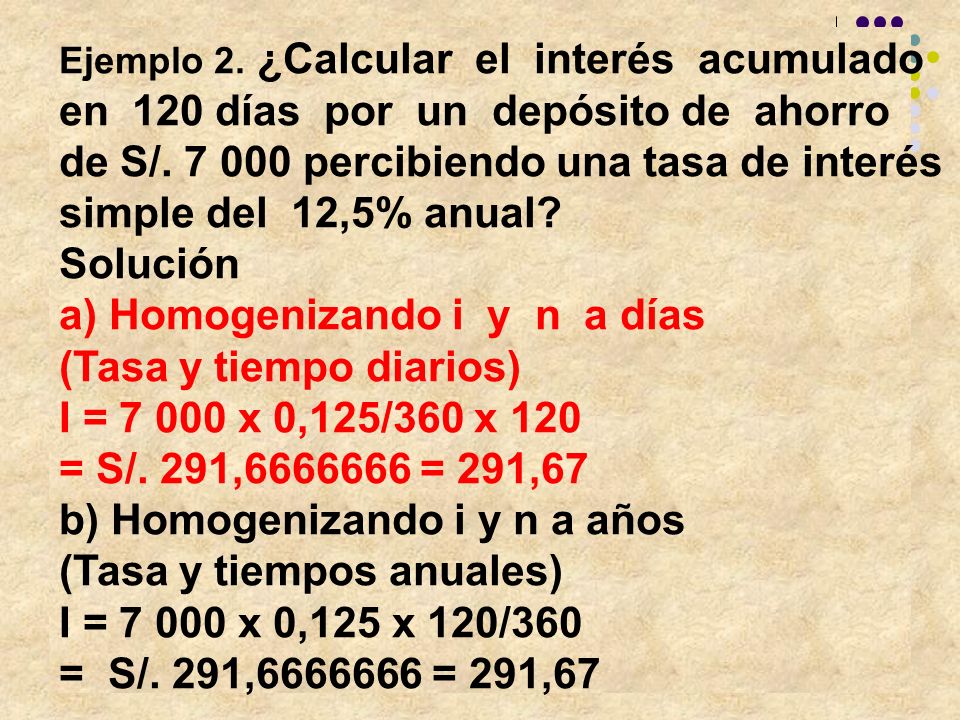 en 120 días por un depósito de ahorro