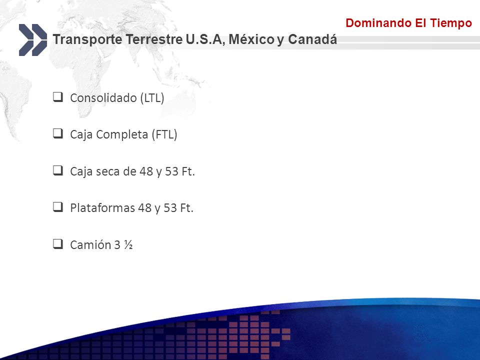 Transporte Terrestre U.S.A, México y Canadá