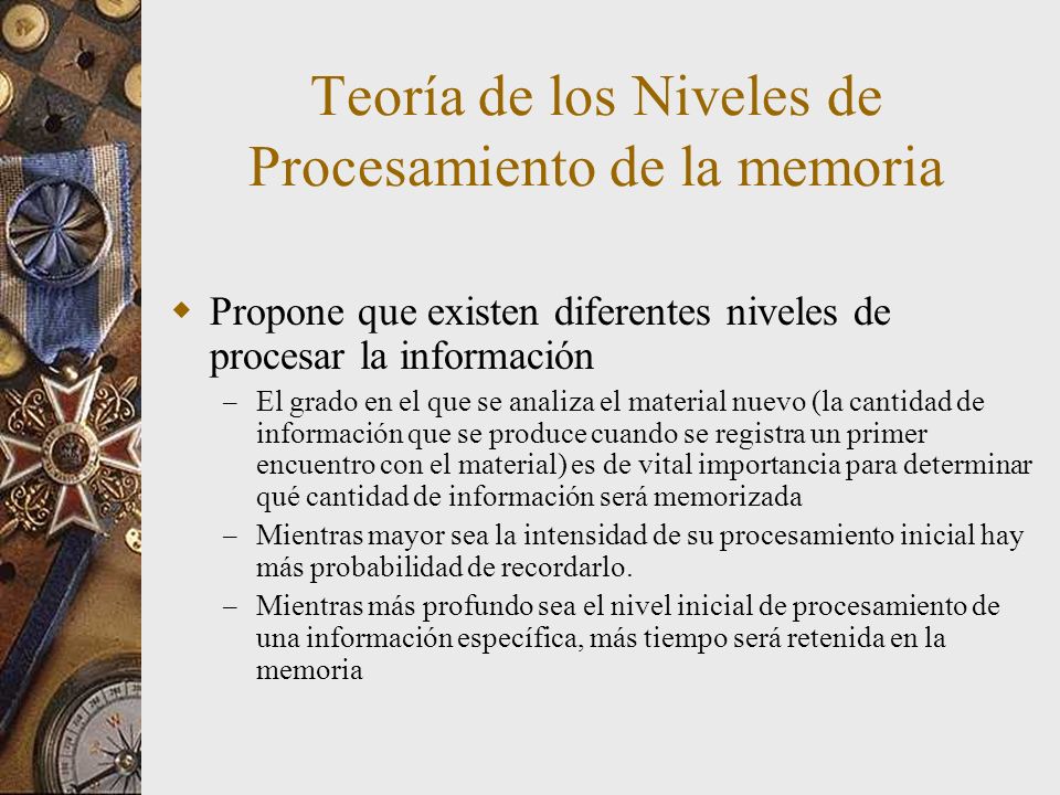 Teoría de los Niveles de Procesamiento de la memoria