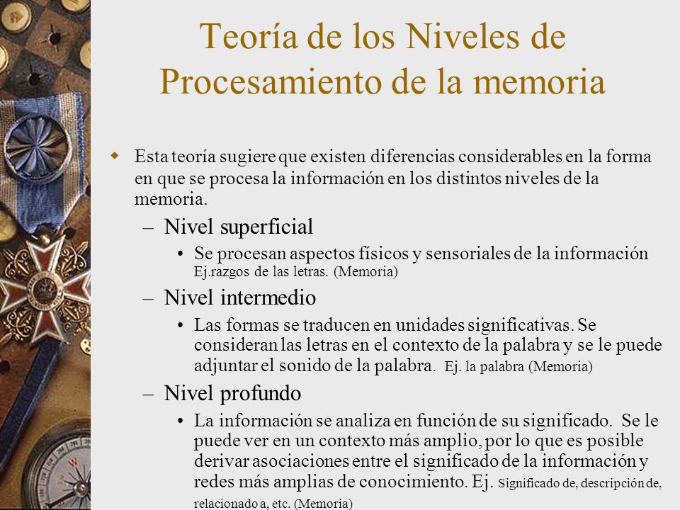 Teoría de los Niveles de Procesamiento de la memoria
