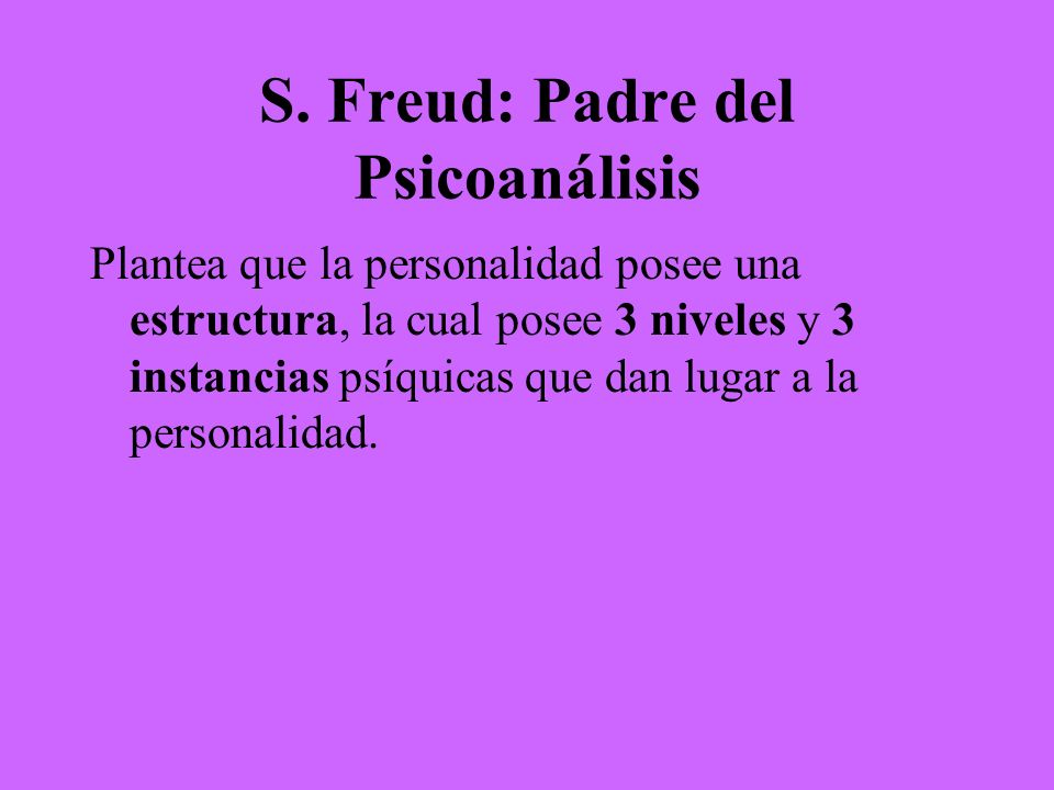 S. Freud: Padre del Psicoanálisis