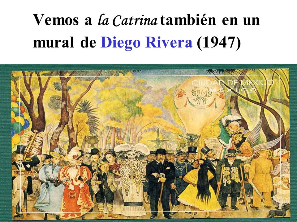 Vemos a la Catrina también en un mural de Diego Rivera (1947)