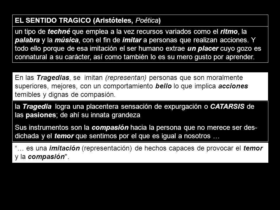 EL SENTIDO TRAGICO (Aristóteles, Poética)