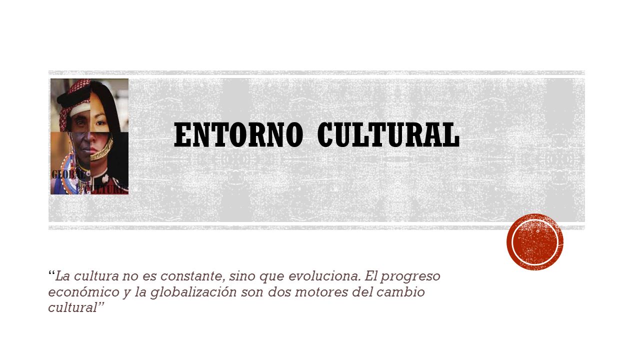 Entorno Cultural La cultura no es constante, sino que evoluciona.