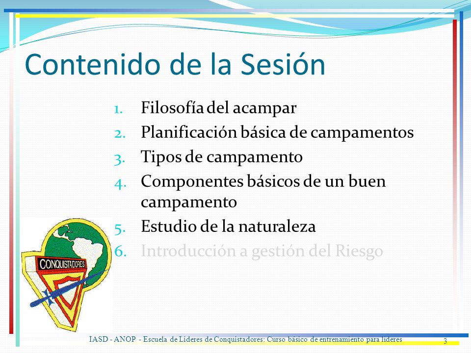 Contenido de la Sesión Filosofía del acampar