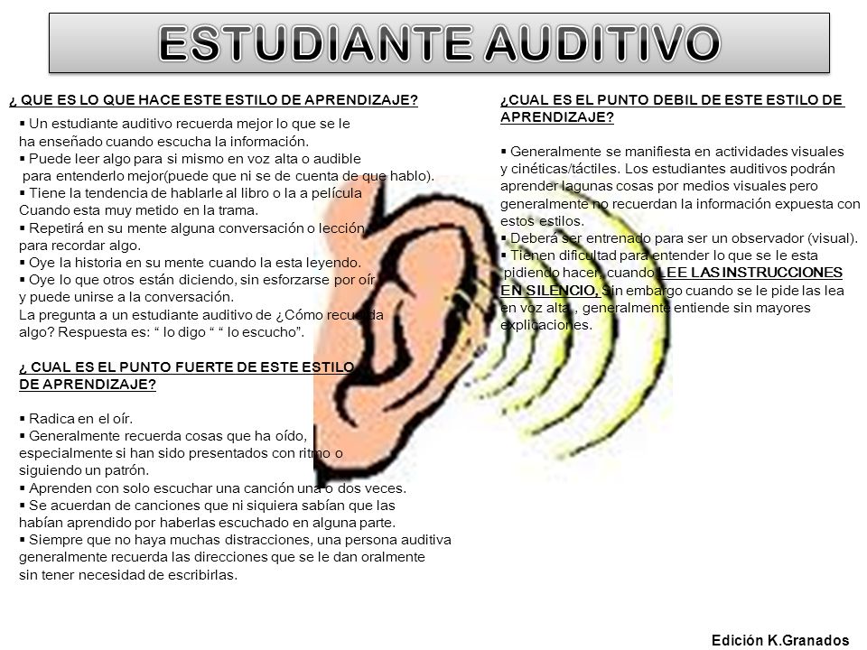 ESTUDIANTE AUDITIVO ¿ QUE ES LO QUE HACE ESTE ESTILO DE APRENDIZAJE