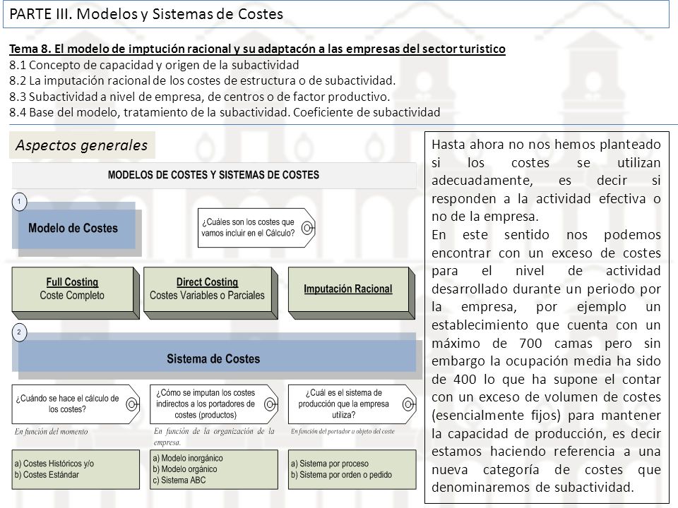 PARTE III. Modelos y Sistemas de Costes